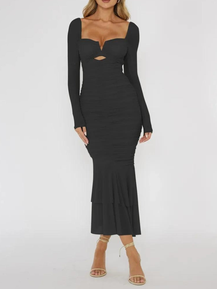 ruched mesh bodycon midi dress Ruched Mesh Bodycon Midi Dress With Butterfly Floral Print And Spaghetti Straps in Classic Dress