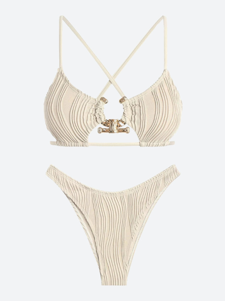 classic snakes crisscross bra-style bikini top Images... Metal Hardware Criss Cross Bikini Set - Litlookz Studio