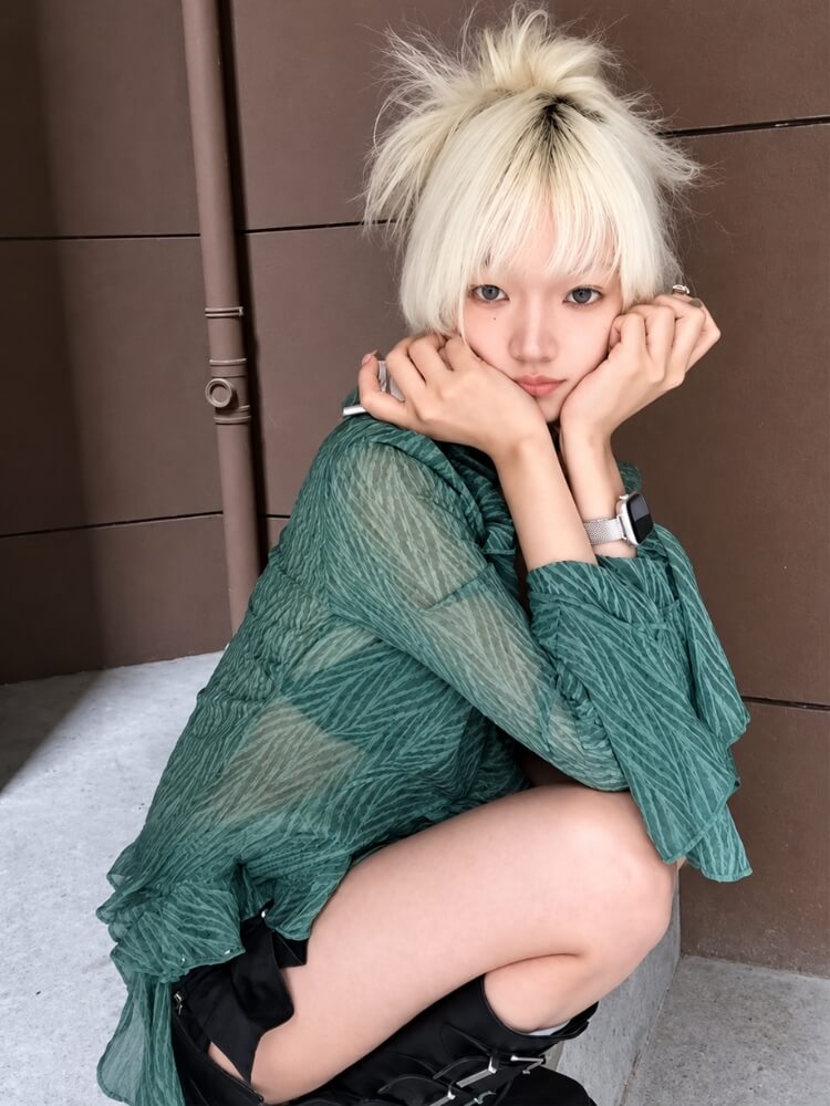 Moss Fairy Ruffle Blouse