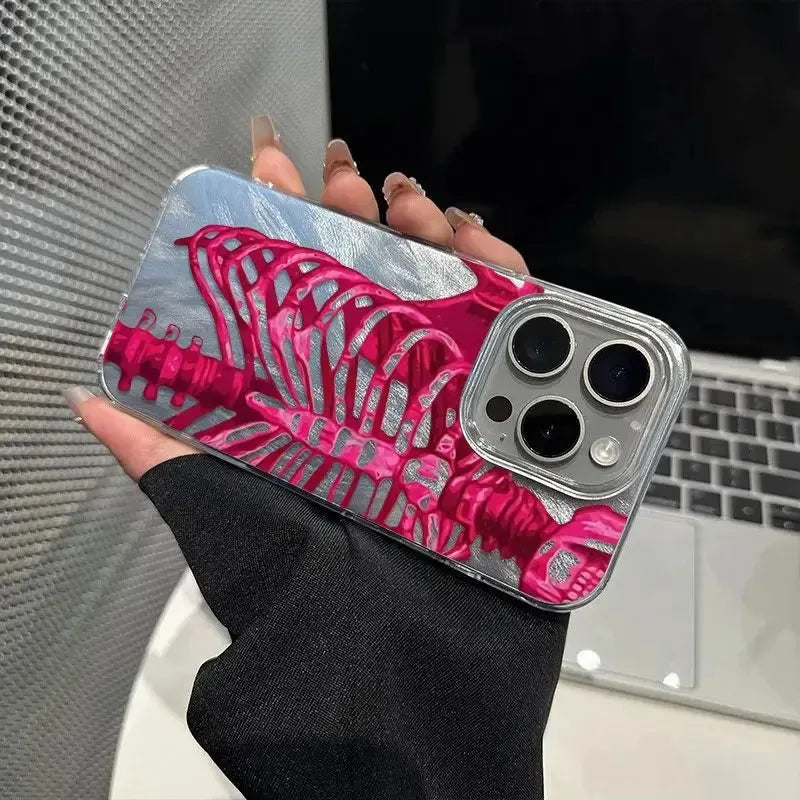 Neon Skeleton Silver Phone Case - Litlookz Studio Neon Skeleton Silver Phone Case - Litlookz Studio