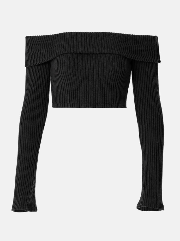 トップス slit offshoulder knit Shop Off Shoulder Knit Sweater - Litlookz Studio