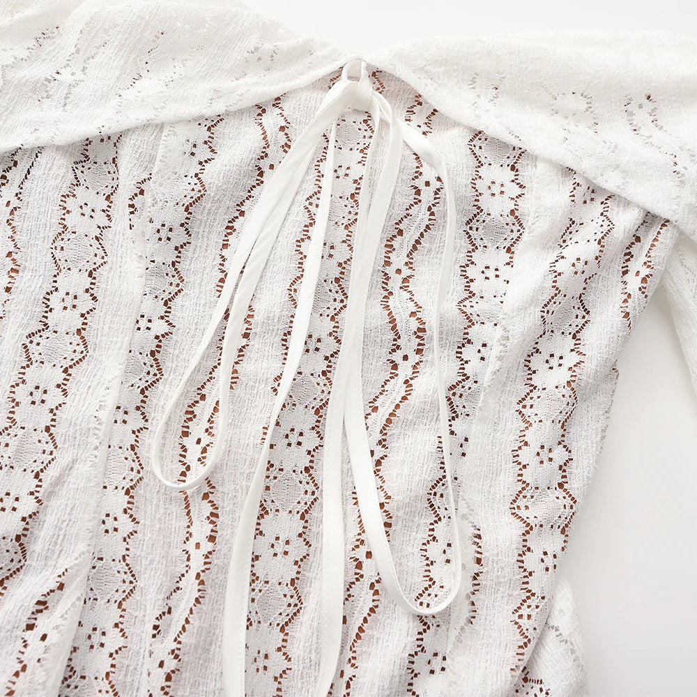 Off-Shoulder Lace Maxi Dress