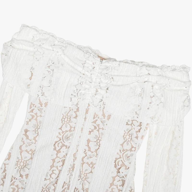 Off-Shoulder Lace Maxi Dress