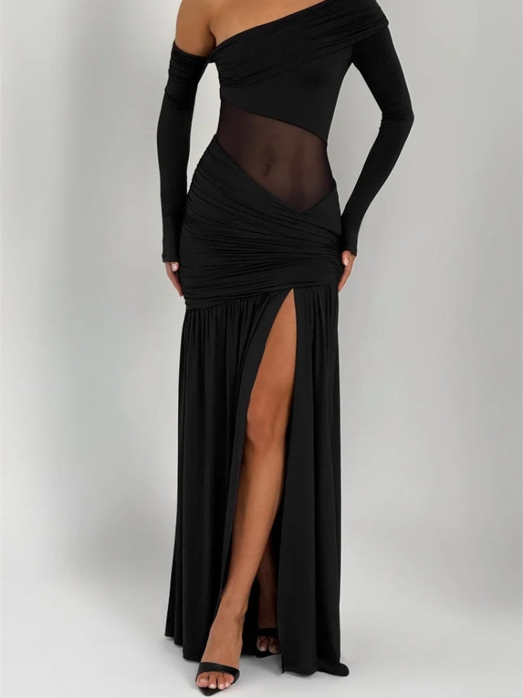 sachin and babi light blue dress Showstopping Straight-Across Neckline A-Line High Slit Satin Evening Party Maxi  Dress - Evening Dress and Party Dress price
