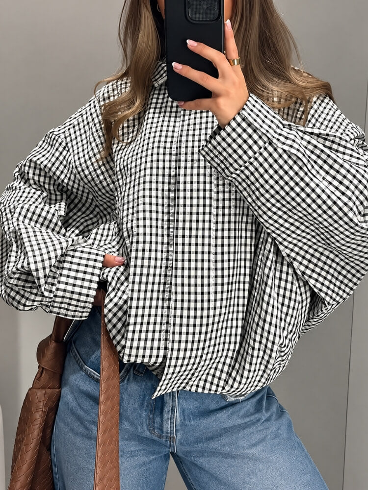 Oversized Gingham Jacket