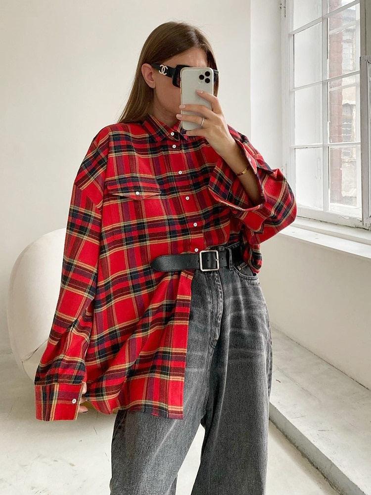 新品未使用Studio Doe Oversized Plaid Shirt Oversized Plaid Shirt - Litlookz Studio