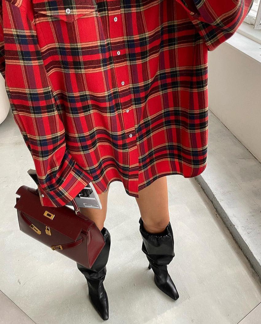 Oversized Plaid Shirt - Litlookz Studio