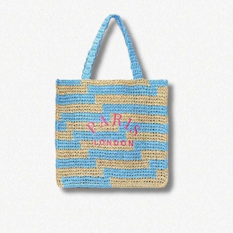 Paris Straw Beach Bag