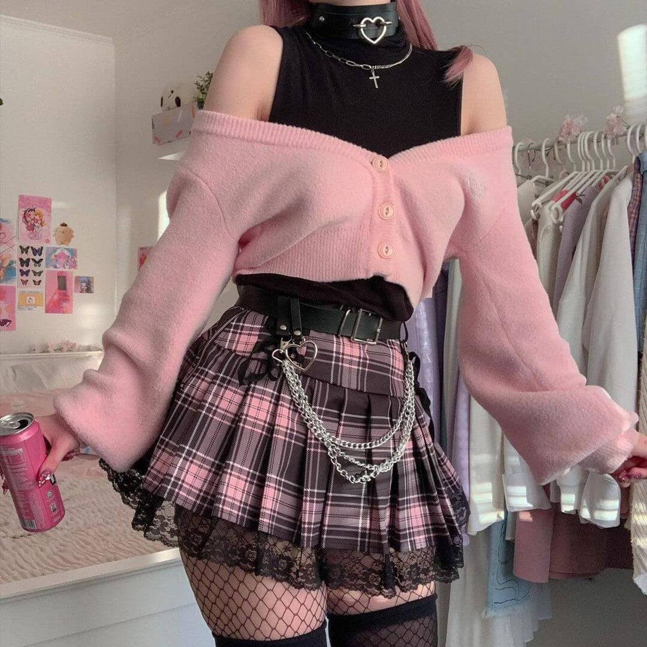 Pastel Goth Pleated Mini Skirt
