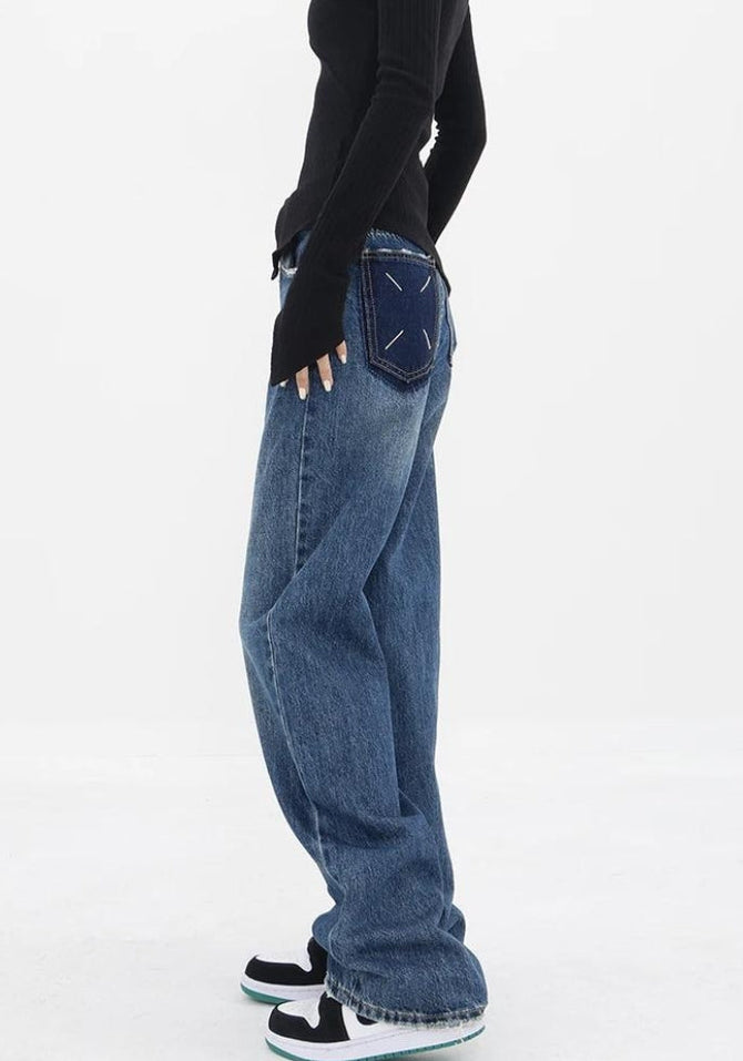 Straight Leg Jeans with Pockets