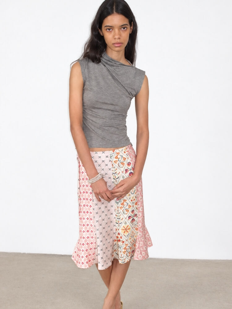 Patchwork Garden Midi Skirt