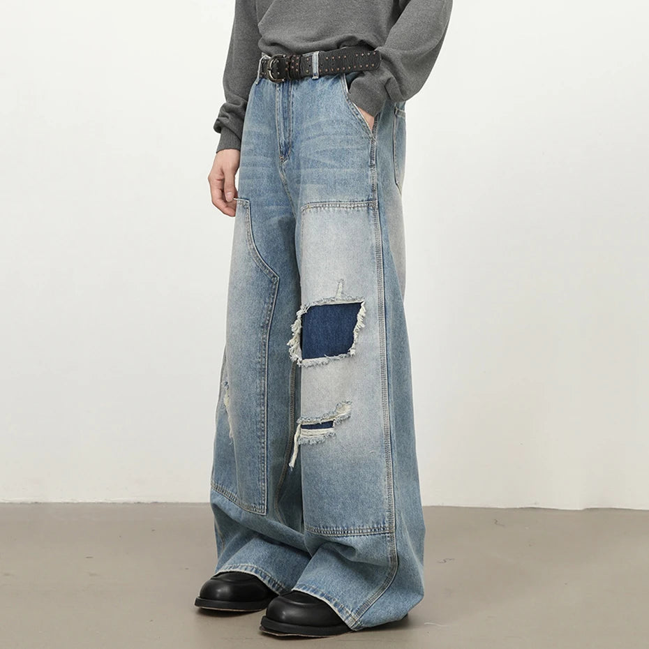 Shop Patchwork Wide Jeans - Litlookz Studio