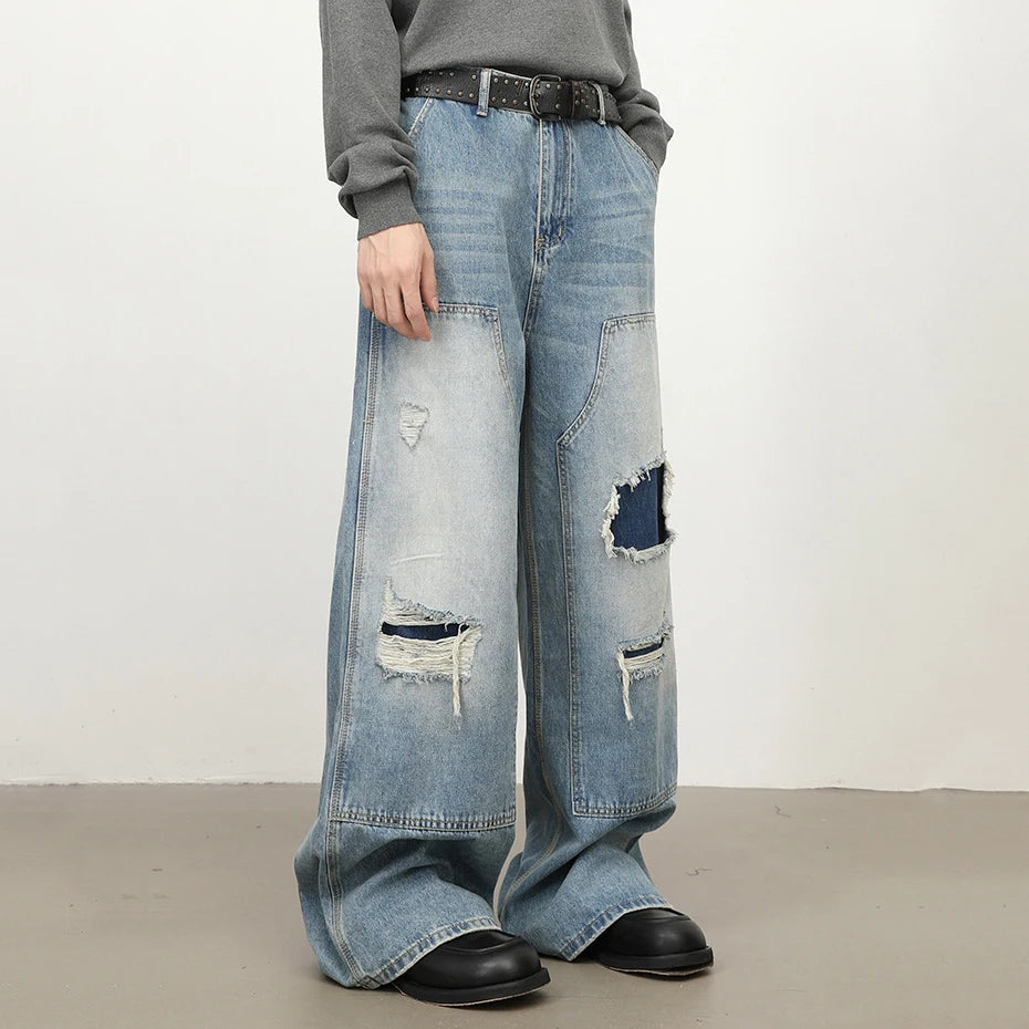Shop Patchwork Wide Jeans - Litlookz Studio