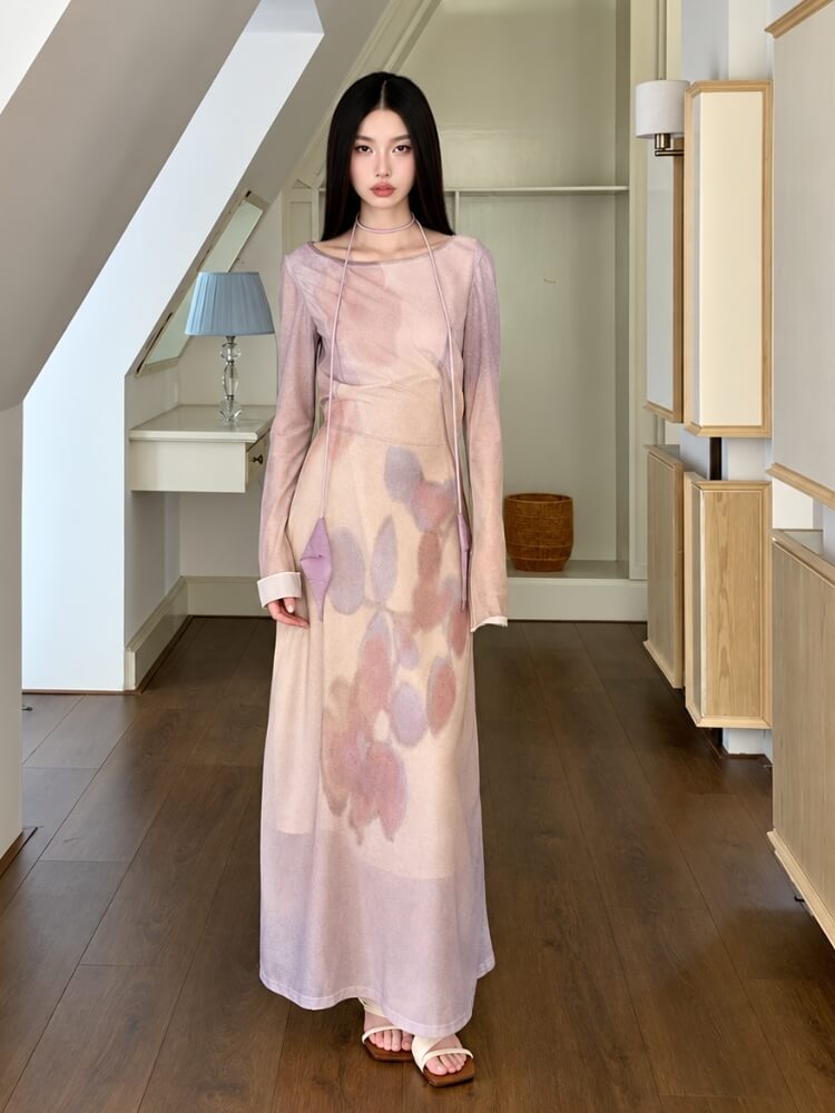 Petal Haze Maxi Dress