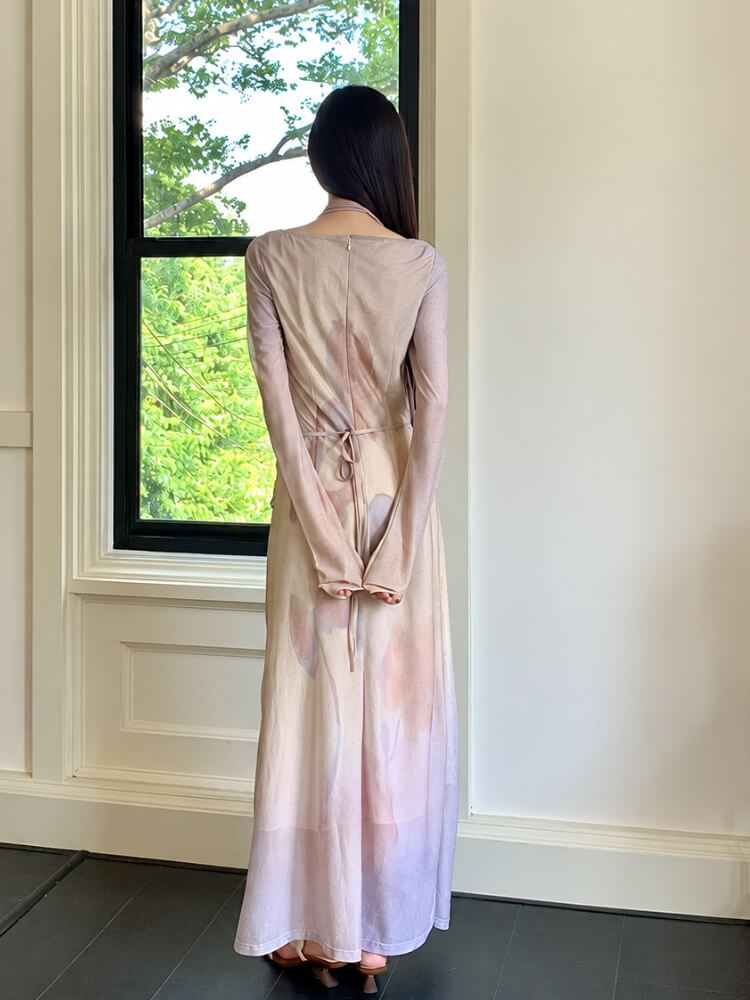 Petal Haze Maxi Dress