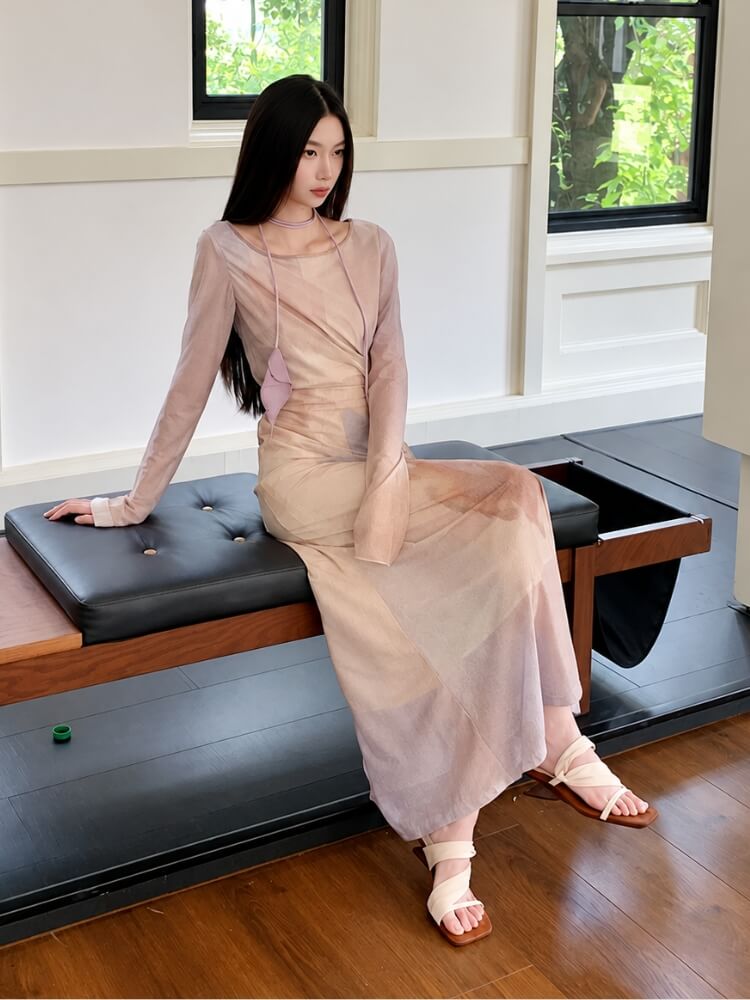 Petal Haze Maxi Dress