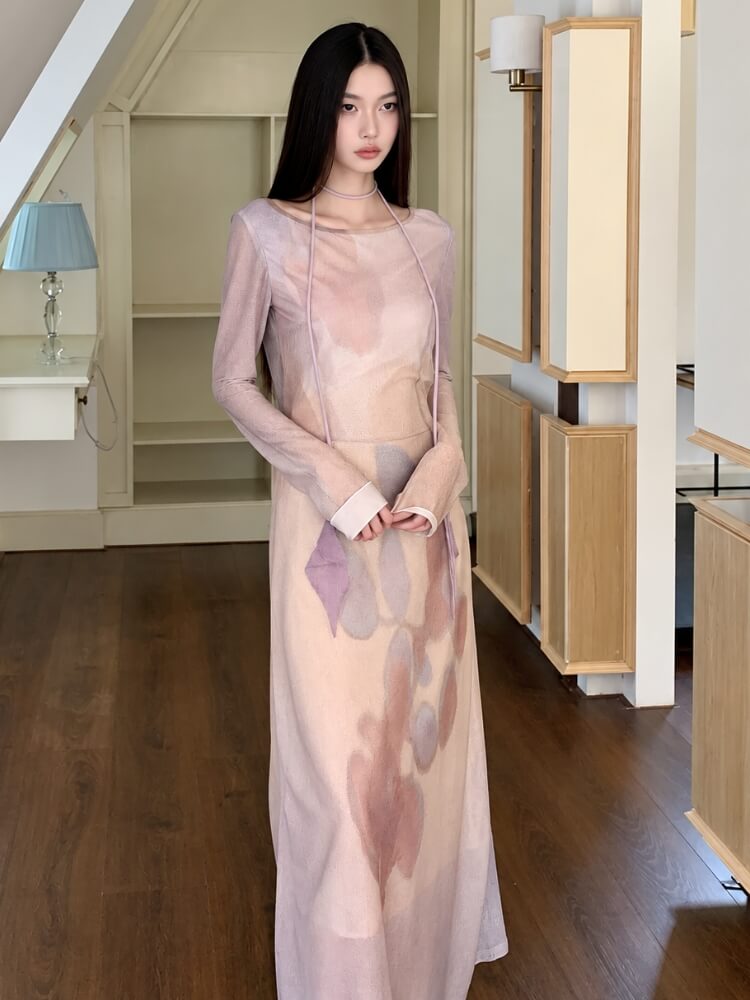 Petal Haze Maxi Dress