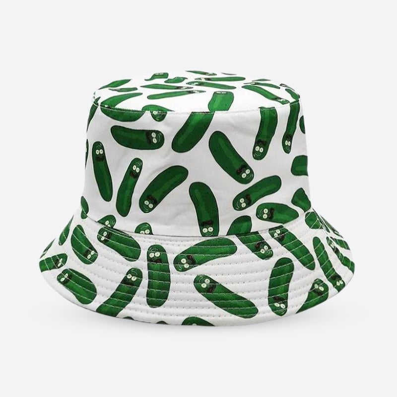 Pickle Rick Bucket Hat White