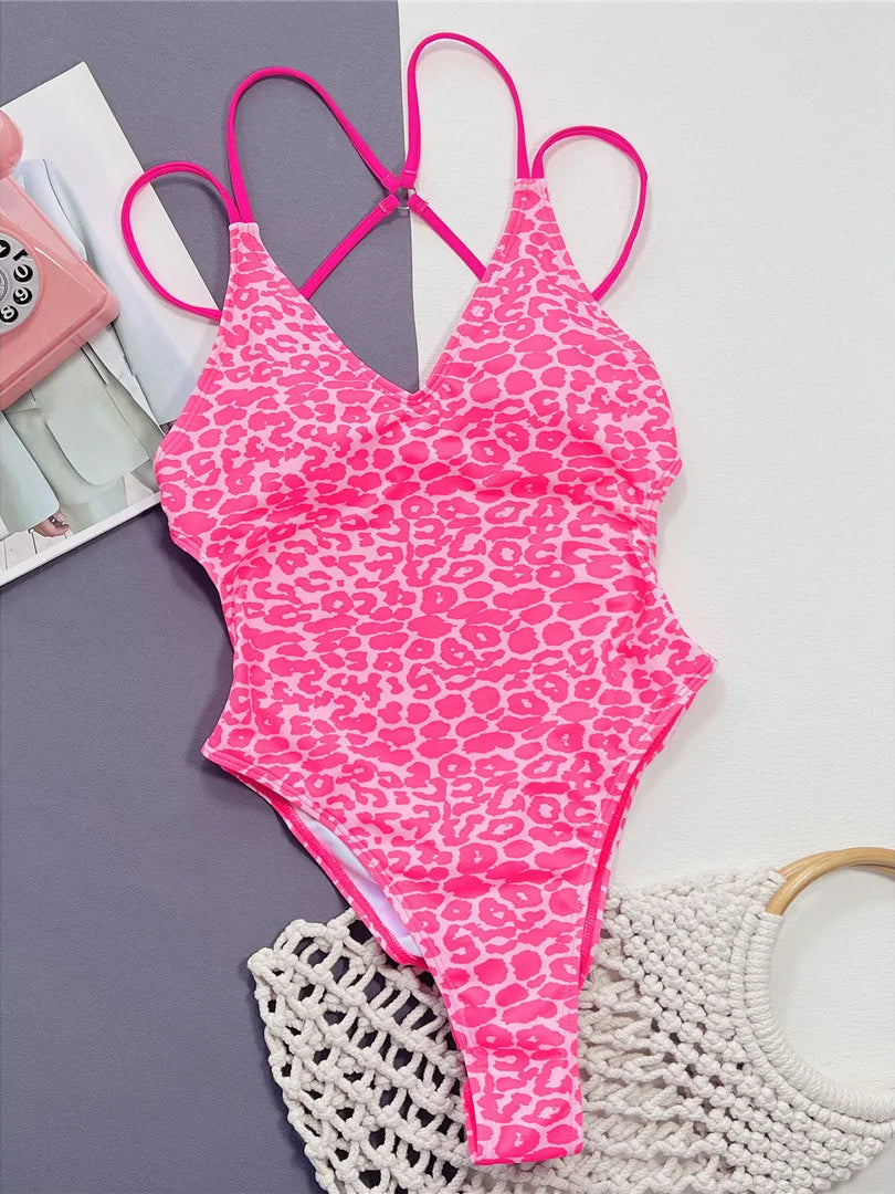Pink Leopard Bikini Set