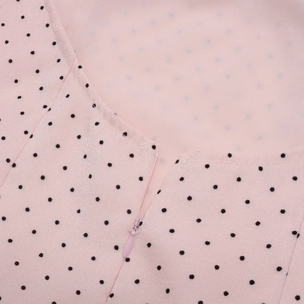 Pink Polka Dot Mini Dress
