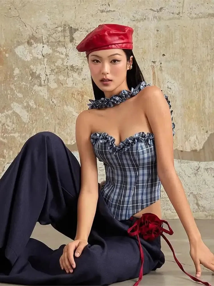 Plaid Corset Top
