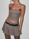 Plaid Top & Mini Skirt Two Piece Set