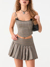 Plaid Top & Mini Skirt Two Piece Set