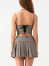 Plaid Top & Mini Skirt Two Piece Set