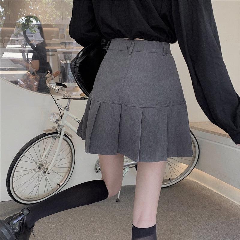 Pleated College Mini Skirt