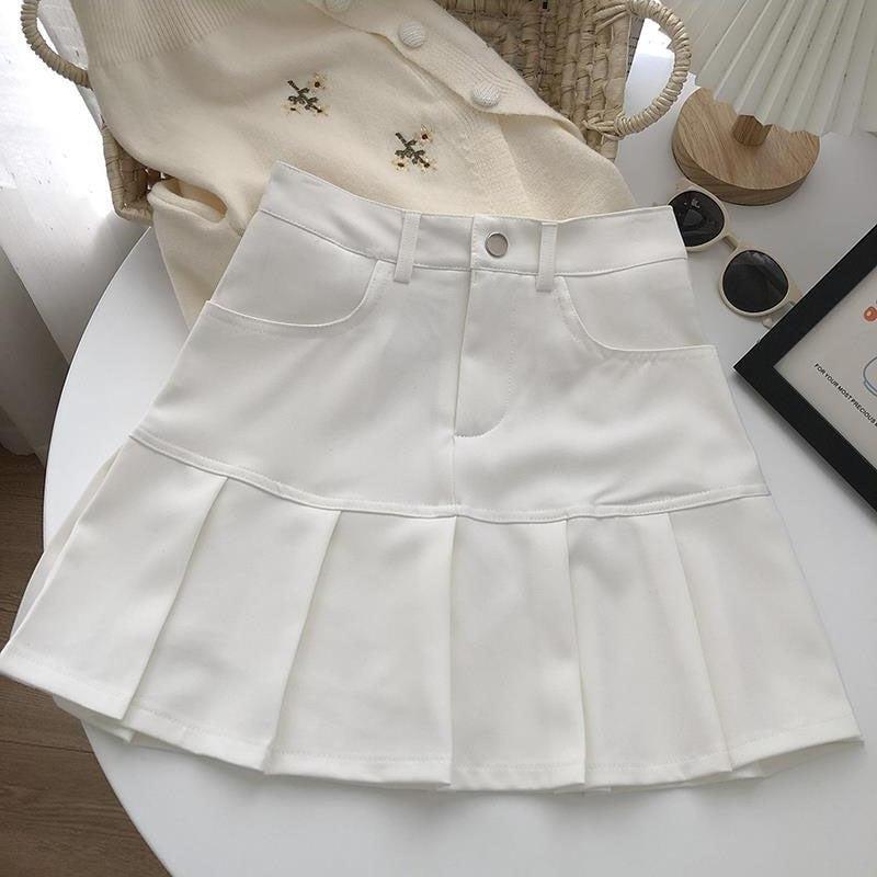 Pleated College Mini Skirt