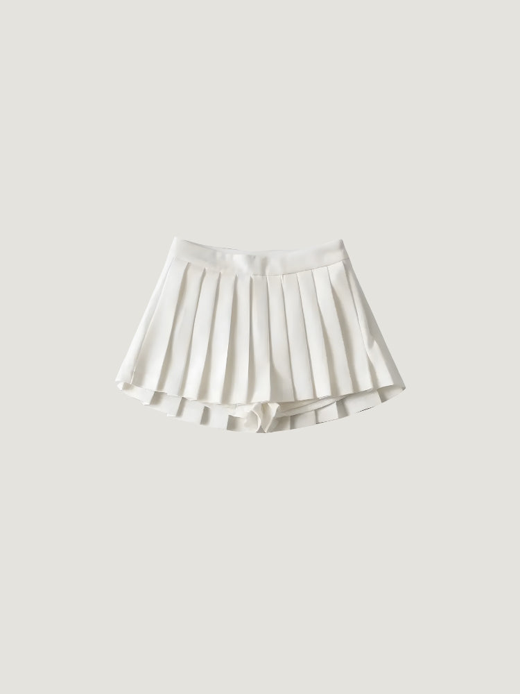 Pleated Mini School Skort