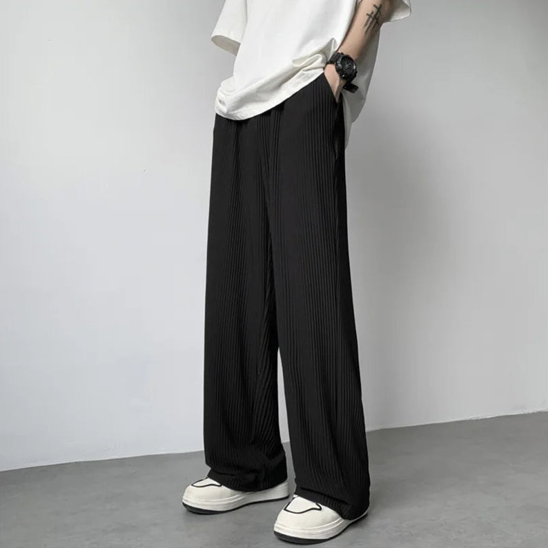 Pleated Straight Leg Pants