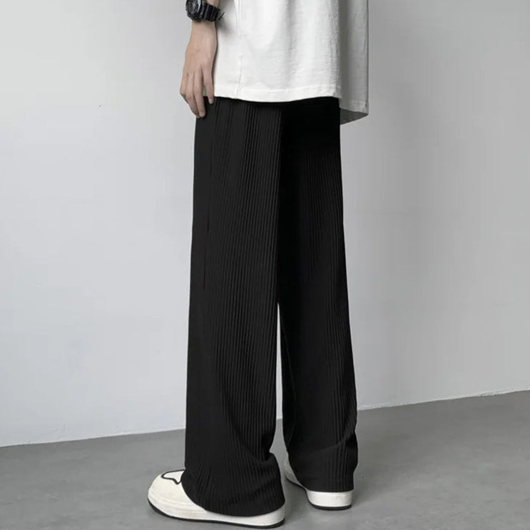 Pleated Straight Leg Pants