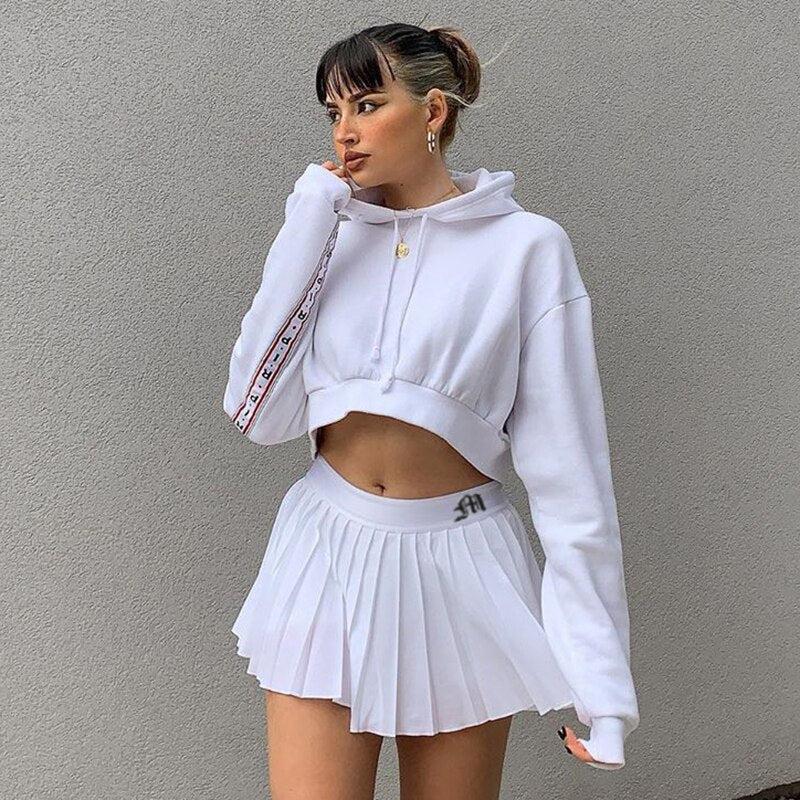 Pleated White Mini Tennis Skirt Litlookz Studio