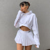 Pleated White Mini Tennis Skirt