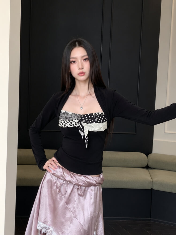 Polka Bolero Sleeve Top