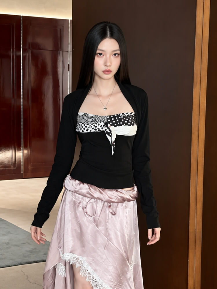 Polka Bolero Sleeve Top