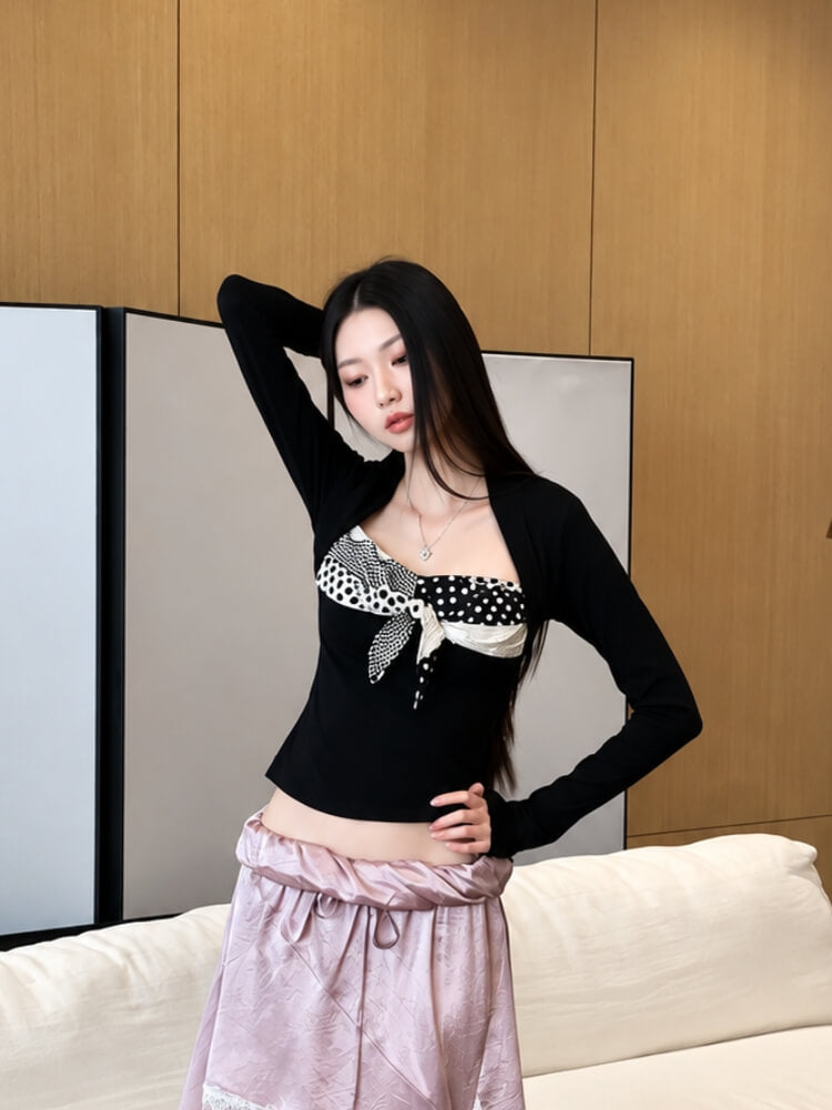 Polka Bolero Sleeve Top