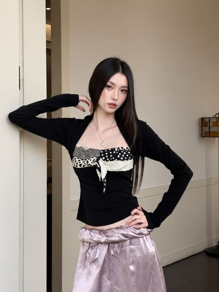 Polka Bolero Sleeve Top