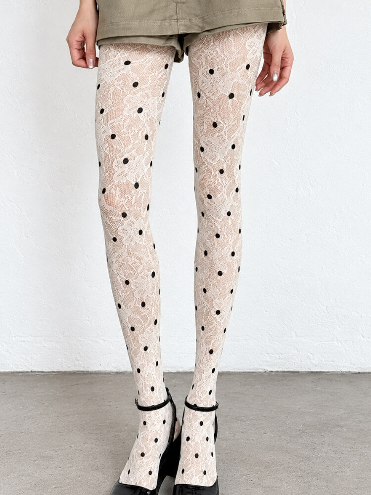 Polka Dot Lace Tights