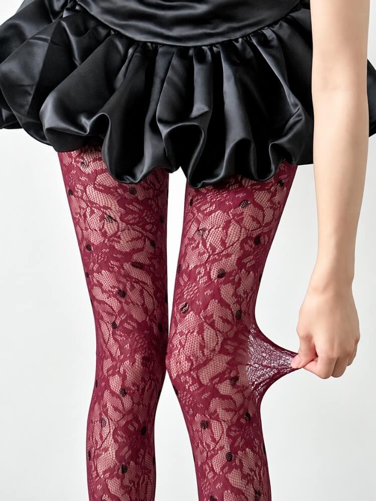 Polka Dot Lace Tights