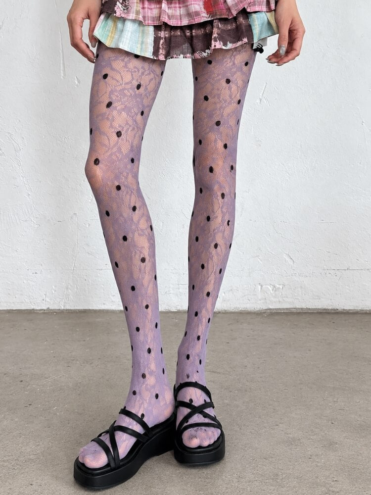 Polka Dot Lace Tights
