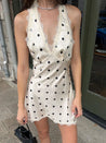 Polka Dot Lace Trim Mini Dress