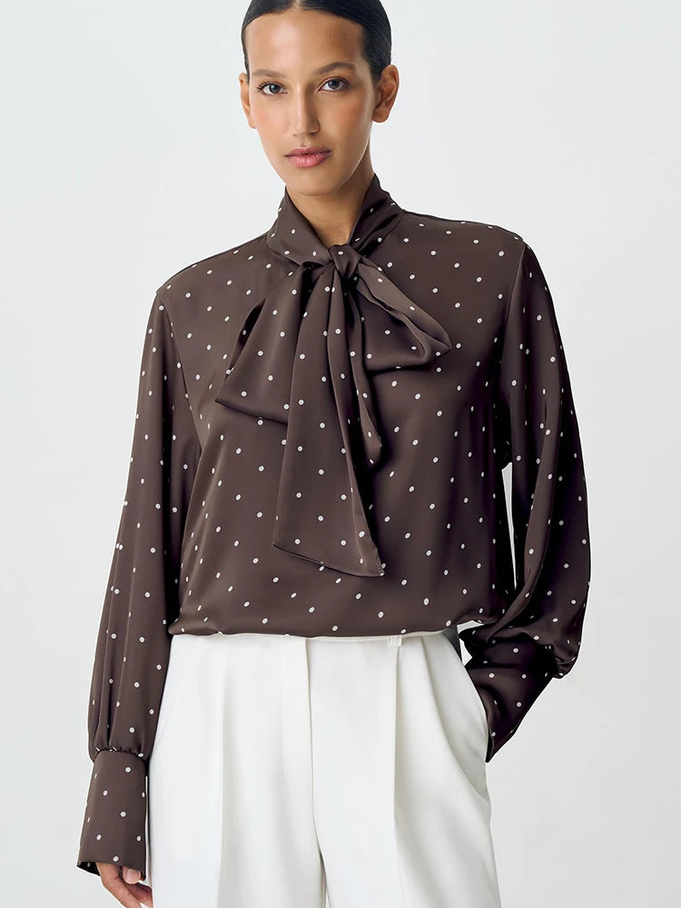 Polka Dot Long Sleeve Blouse