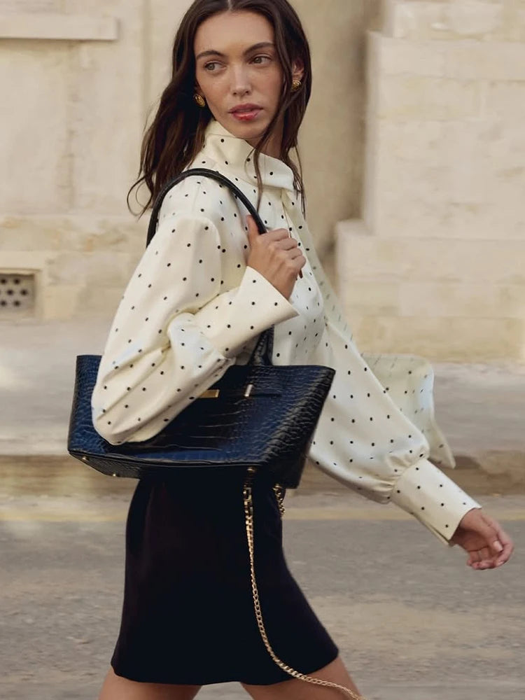 Polka Dot Long Sleeve Blouse