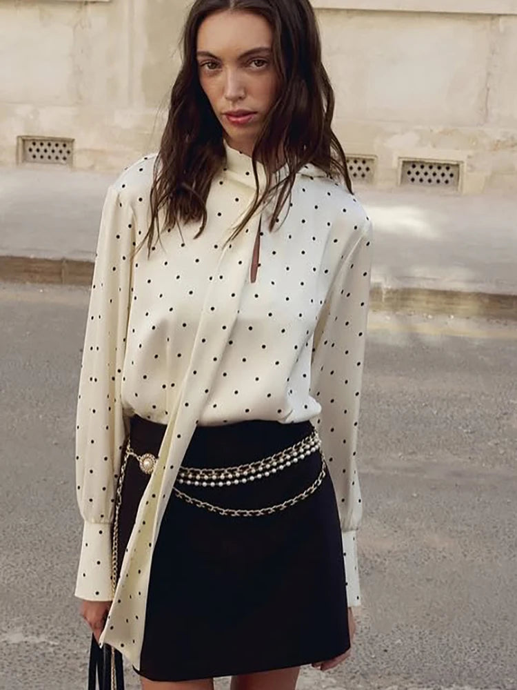 Polka Dot Long Sleeve Blouse