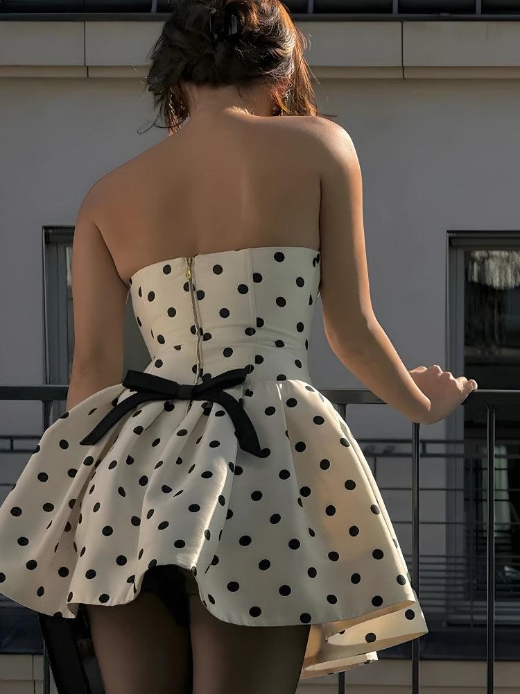 Polka Dot Preppy Mini Dress - Litlookz Studio Polka Dot Preppy Mini Dress - Litlookz Studio