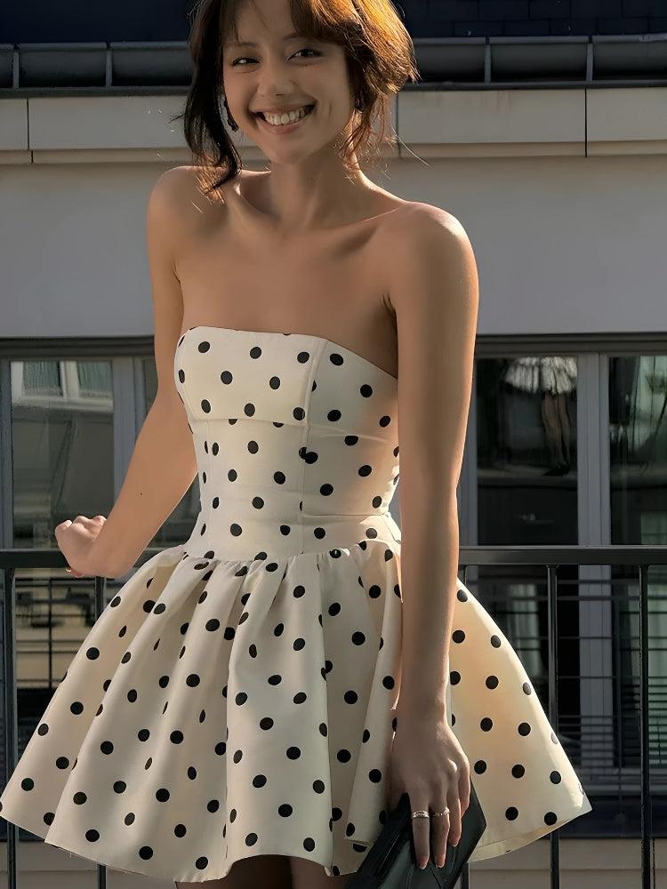 Polka Dot Preppy Mini Dress - Litlookz Studio Polka Dot Preppy Mini Dress - Litlookz Studio