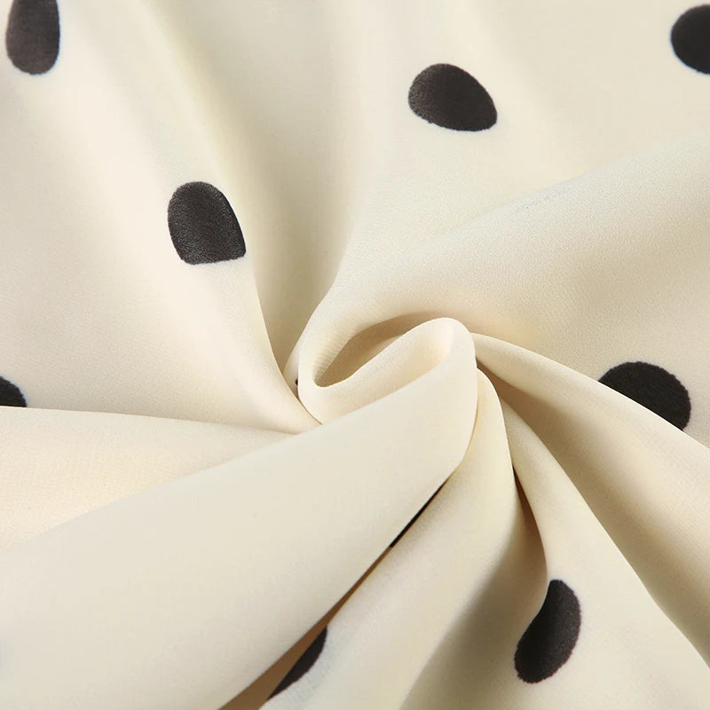 Polka Dot Ruffle Midi Skirt