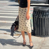 Polka Dot Ruffle Midi Skirt